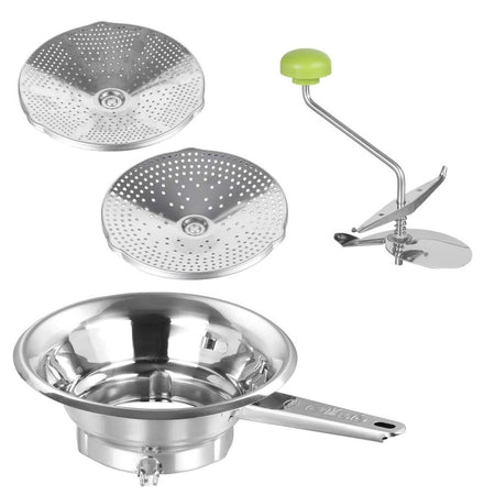 Passaverdure Acciaio Inox 24cm con 2 Dischi Intercambiabili Lavabile in Lavastoviglie