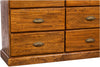 Biscottini Cassettiera Country in legno massello di tiglio finitura noce L170xPR40xH100 cm. Made in Italy