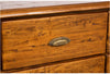 Biscottini Cassettiera Country in legno massello di tiglio finitura noce L170xPR40xH100 cm. Made in Italy