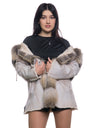 Sofia - Giacca Donna Avorio in vera pelliccia