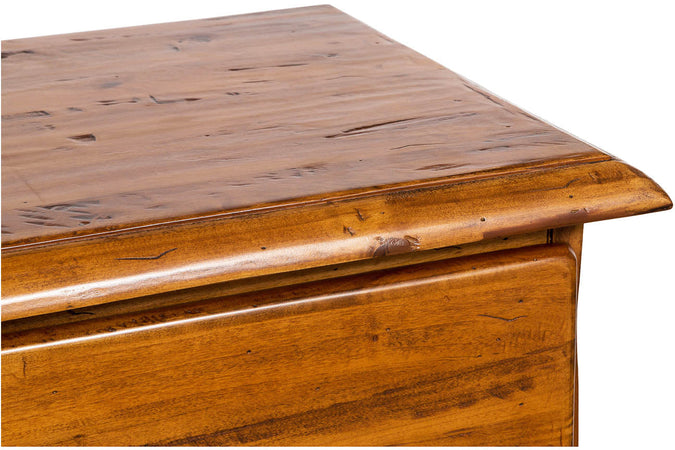Biscottini Cassettiera Country in legno massello di tiglio finitura noce L170xPR40xH100 cm. Made in Italy