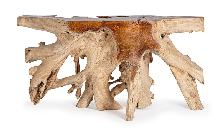Consolle "Lisandra" struttura in radici di teak originali per decorazioni ambienti