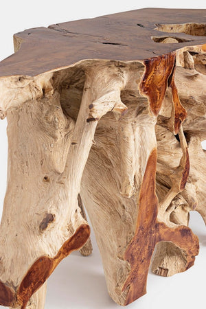 Consolle "Lisandra" struttura in radici di teak originali per decorazioni ambienti