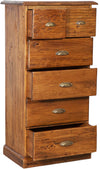 Biscottini Cassettiera Country in legno massello di tiglio finitura noce L63xPR41xH120 cm. Made in Italy