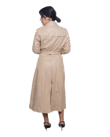 Rachel - Cappotto Donna Beige in vera pelle