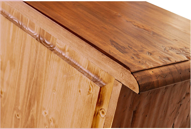 Biscottini Cassettiera Country in legno massello di tiglio finitura noce L63xPR41xH120 cm. Made in Italy