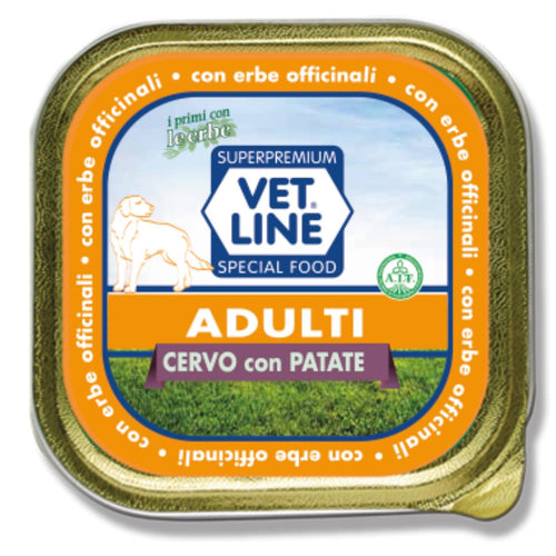 Vet Line mangime umido cani adulti cervo e patate