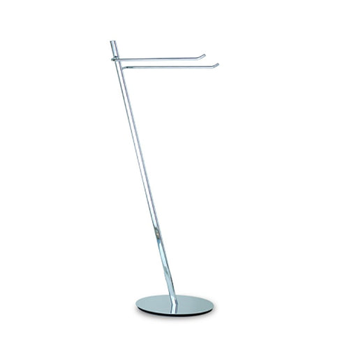 Fitz - Confezione 3 pz - piantana lavabo da bagno in ottone cromato design ovale inclinato