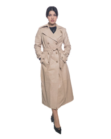 Rachel - Cappotto Donna Beige in vera pelle