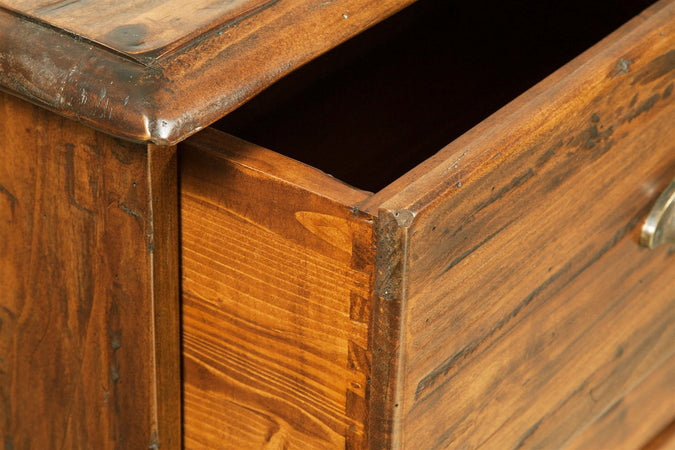 Biscottini Biscottini Cassettiera Country 8 Cassetti Legno Tiglio Noce 116x41x100 Made