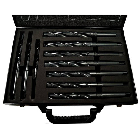 Set 10 Punte Elicoidale Da 14 A 23 Mm Frese Ferro Legno Per Trapano In Valigetta