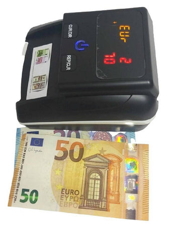 Rilevatore Conta Banconote False Verifica Soldi Falsi Nero Con Batteria Al Litio