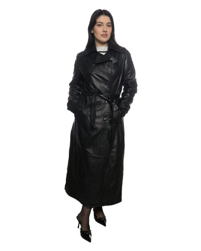 Rachel - Cappotto Donna Nero in vera pelle