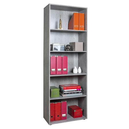 Libreria in legno cemento da ufficio e cameretta arredamento interno "Made in Italy"