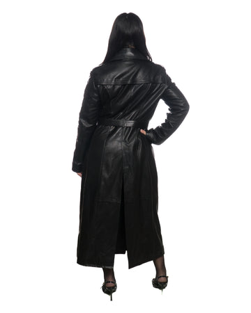Rachel - Cappotto Donna Nero in vera pelle