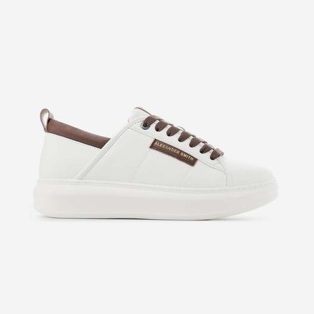 ALEXANDER SMITH ECO-WEMBLEY Sneakers uomo bianco e marrone AEAZEWM-7010-WBO
