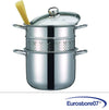 PASTAIOLA HOTPOT IN ACCIAIO INOX 18/10 ANCHE INDUZIONE COPERCHIO VETRO- cm.20