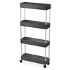 Carrellino Cucina Bagno Slim Salvaspazio 40x13.5 H 85cm Carrello Porta Tutto Nero