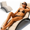 Lettino Sdraio Pieghevole Giardino Esterno con Cuscino, Rattan Salvaspazio Relax Nero Beige