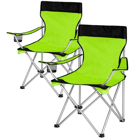 Kit 2 Sedie Pieghevoli da Campeggio con Borsa uso Esterno Leggera Salvaspazio Verde