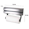 Porta Rotoli da Cucina 3in1 con Taglierino Acciaio da Parete Carta Pellicola Alluminio