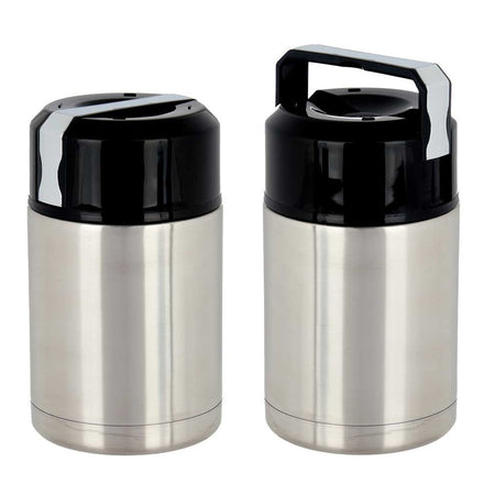 Thermos Porta Pranzo Acciaio Inox 1 Litro con Maniglia Tappo a Vite e Valvola