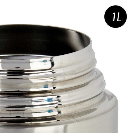 Thermos Porta Pranzo Acciaio Inox 1 Litro con Maniglia Tappo a Vite e Valvola