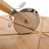 Tagliere Pizza Bambù 35cm con Rotella Taglia Pizza Ecologico e Robusto (6 Spicchi)
