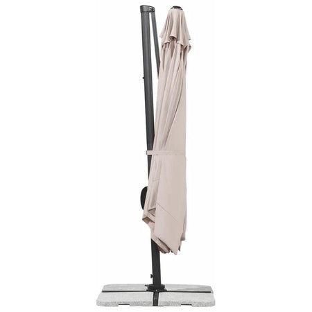 Ombrellone Giardino Decentrato 2.5x2.5MT Alluminio Inclinabile Girevole Airvent Ecrù