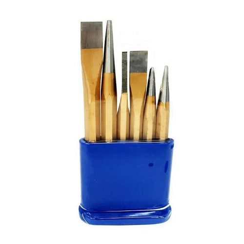Set Da 6 Pezzi Punzoni Caccia Spine In Acciaio Chrome Vanadium Con Contenitore