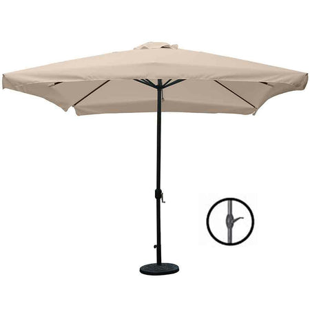 Ombrellone Giardino 3x3mt Palo Centrale Carrucola Air-vent Telo Pendente Tortora