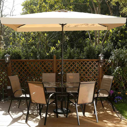 Ombrellone Giardino 3x3mt Palo Centrale Carrucola Air-vent Telo Pendente Beige