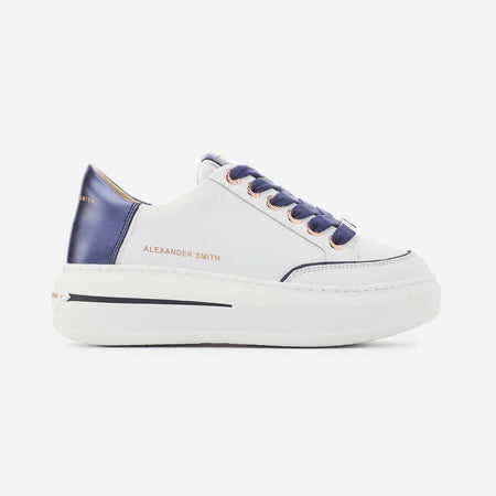 ALEXANDER SMITH LANCASTER Sneakers donna bianca e blu ASAZLSW-1894-WBL