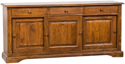 Biscottini Biscottini Credenza Country legno massello tiglio noce 197x50x91 Made in Italy