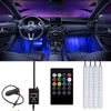 Striscia Per Auto 48 Led Rgb 4 Barre 8 Colori Modalità Musica Con Telecomando