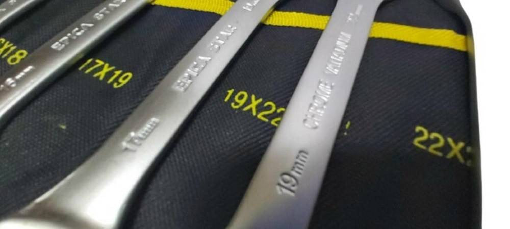 Set Serie Da 8 Pezzi Chiavi Fisse 8-24 Mm A Forchetta Doppie Crome Vanadium