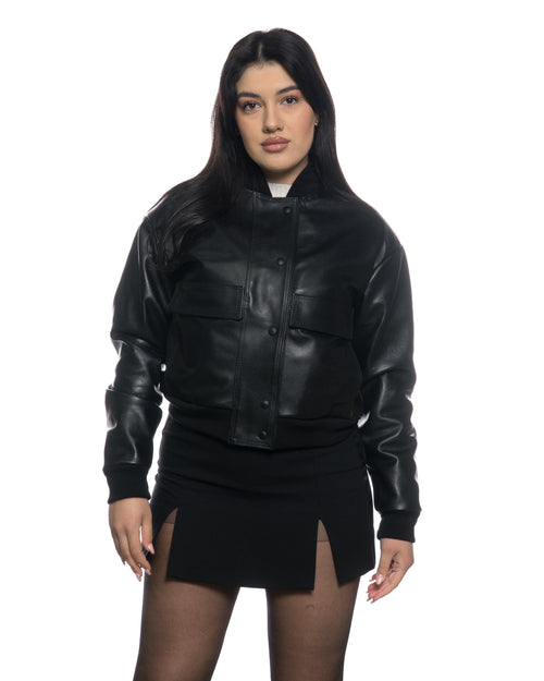 Lisa - Bomber Donna Nero in vera pelle