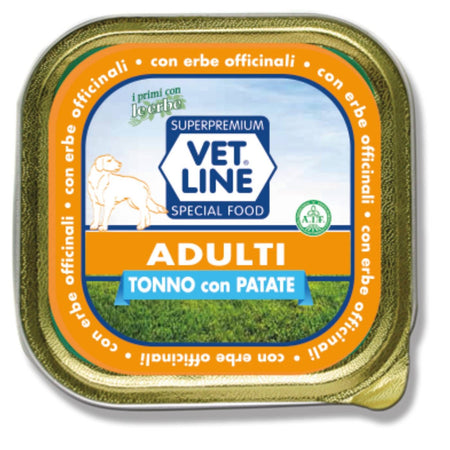 Vet Line mangime umido cani adulti tonno e patate 150 gr