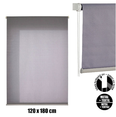 Tenda a Rullo Oscurante da Interno 120x180cm Moderna Facile da montare Grigio