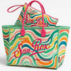 Set Borsa e Pochette Mare Design Fantasy con Frange Borsetta Organizer da Mare