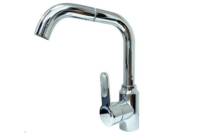 Rubinetto Miscelatore Monocomando Lavello Cucina Canna Alta Rotante Cromato 8702