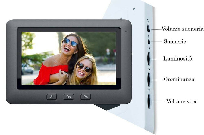 Kit Videocitofono Monofamiliare Monitor 7'' Telecamera Apriporta Rlc07