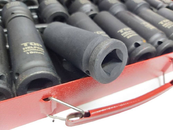 Set 35pz Bussole Boccole Esagonali Per Pistola Avvitatore Pneumatico 1/2" 8-32mm