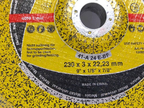 Set 5 Pezzi Disco Per Metallo Sbavatura D.230 X 3 Mm Foro 22,23mm Smerigliatrice