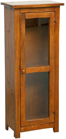 Biscottini Vetrinetta Country in legno massello di tiglio finitura noce. Made in Italy