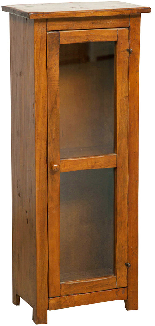 Biscottini Vetrinetta Country Biscottini legno massello tiglio noce 40x25x98 Made Italy