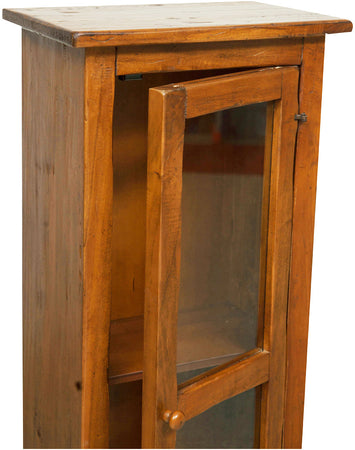 Biscottini Vetrinetta Country Biscottini legno massello tiglio noce 40x25x98 Made Italy