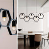 Lampadario Sospensione Geometrico Esagonale E27 Industriale Nero Vintage Lp-89n