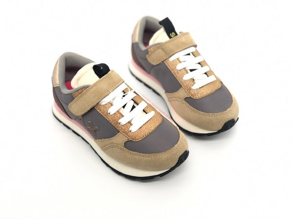 SUN68 Sneakers Girl's Kate Glitter Top Grigio Medio