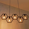 Lampadario Sospensione Geometrico Esagonale E27 Industriale Nero Vintage Lp-89n